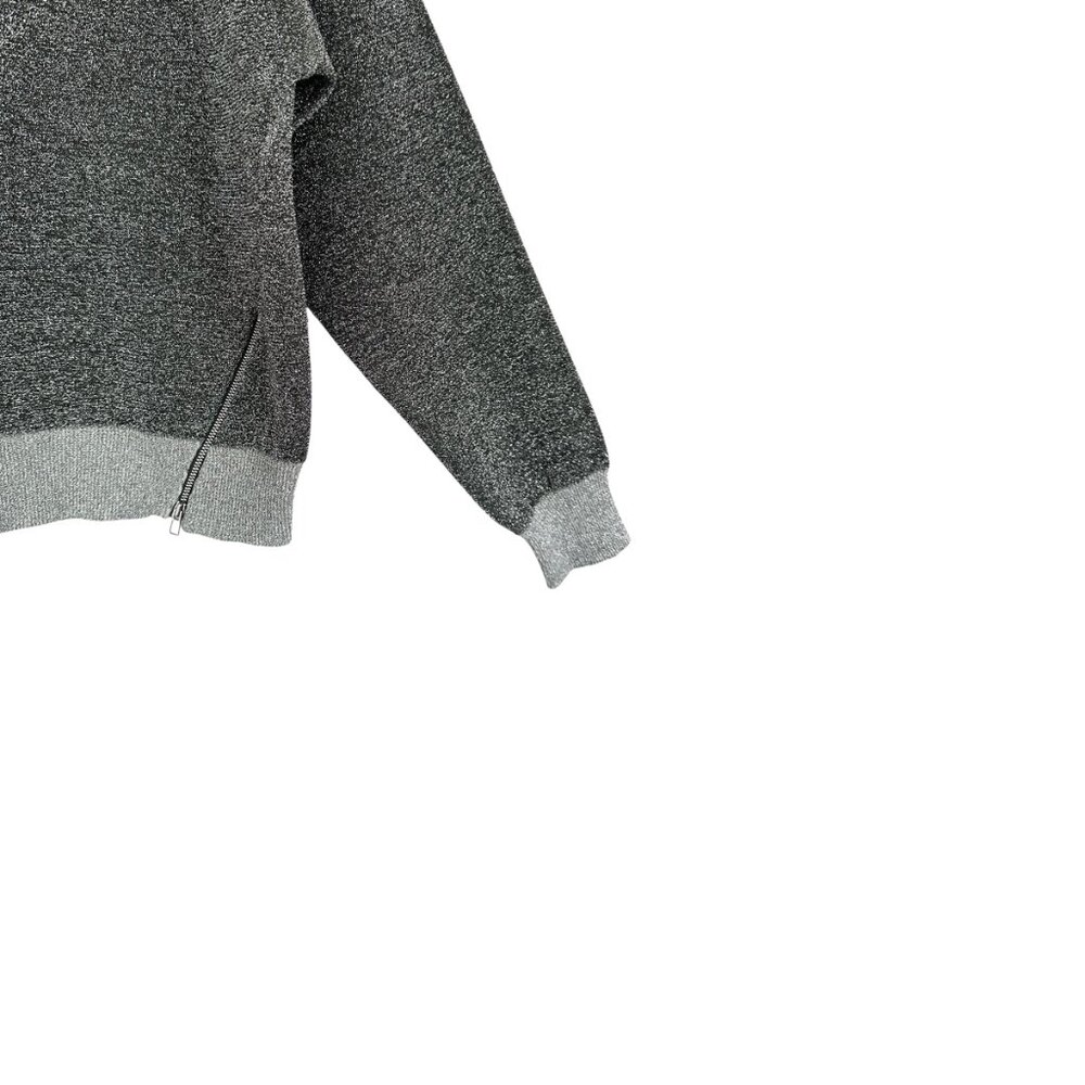 Good American All That Glitters Silver Knit Sweatshirt Zipper Detail - Picture 7 of 9